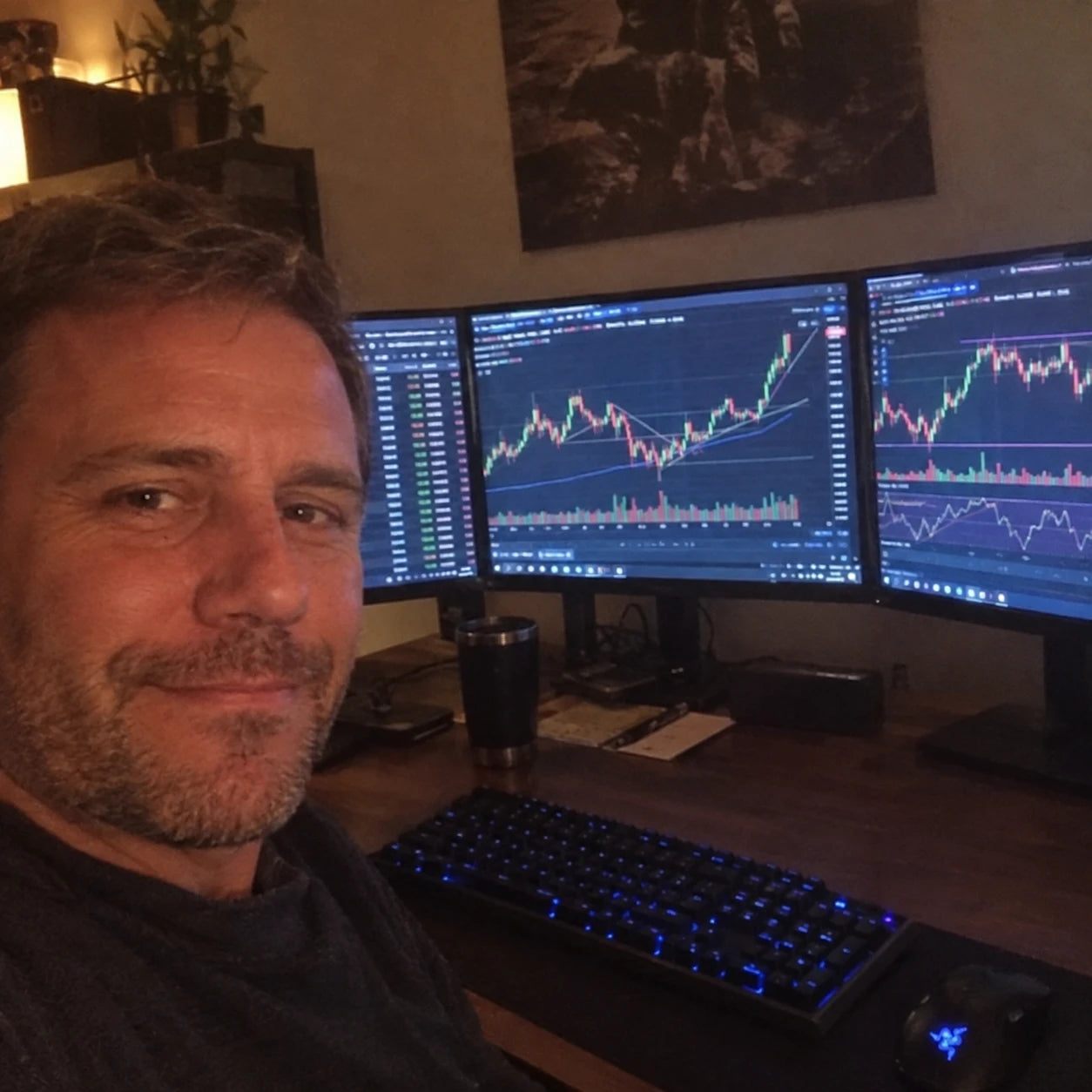 RJ, the creator of Godmode, at his trading desk
